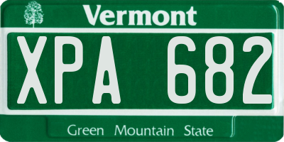 VT license plate XPA682
