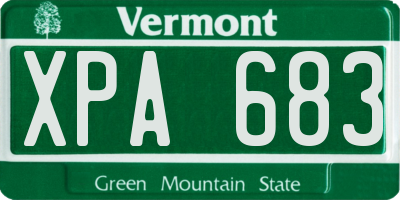 VT license plate XPA683