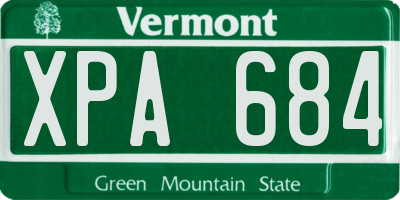 VT license plate XPA684