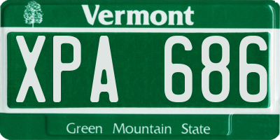 VT license plate XPA686
