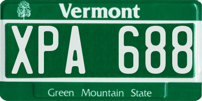 VT license plate XPA688