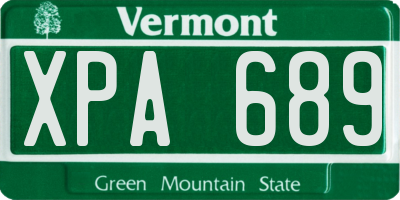 VT license plate XPA689