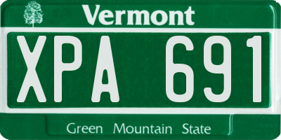 VT license plate XPA691