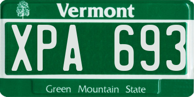 VT license plate XPA693