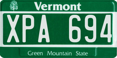VT license plate XPA694