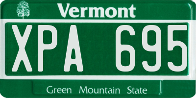 VT license plate XPA695