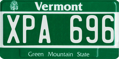 VT license plate XPA696