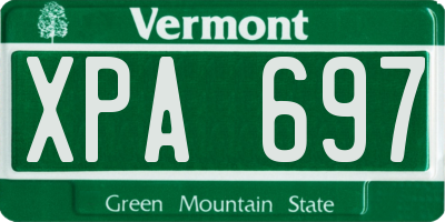 VT license plate XPA697