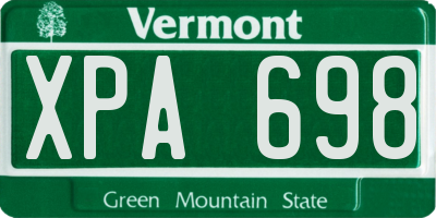 VT license plate XPA698