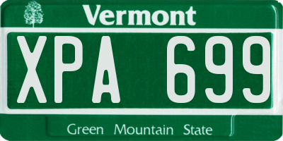 VT license plate XPA699