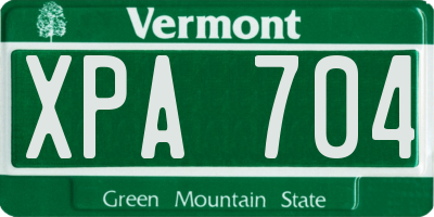 VT license plate XPA704