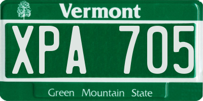 VT license plate XPA705