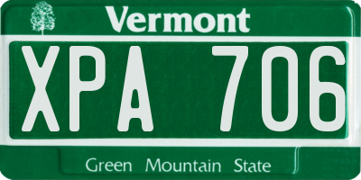 VT license plate XPA706