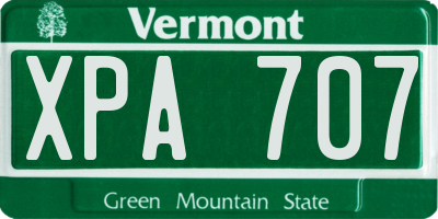 VT license plate XPA707