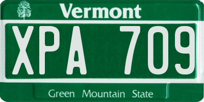 VT license plate XPA709