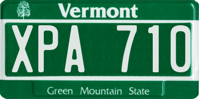 VT license plate XPA710
