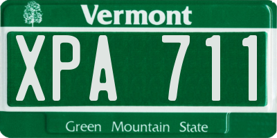 VT license plate XPA711