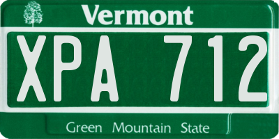 VT license plate XPA712