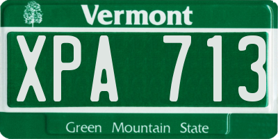 VT license plate XPA713