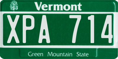 VT license plate XPA714