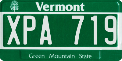 VT license plate XPA719