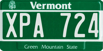 VT license plate XPA724