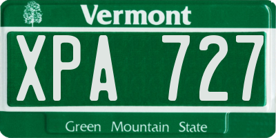 VT license plate XPA727