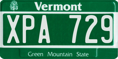 VT license plate XPA729