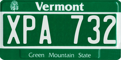 VT license plate XPA732
