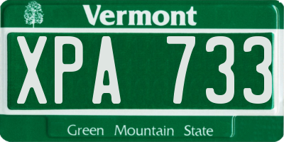 VT license plate XPA733
