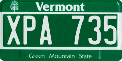 VT license plate XPA735