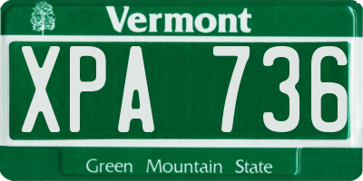 VT license plate XPA736