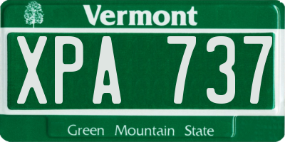 VT license plate XPA737