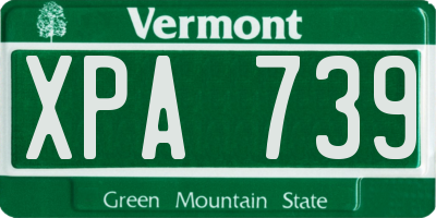 VT license plate XPA739
