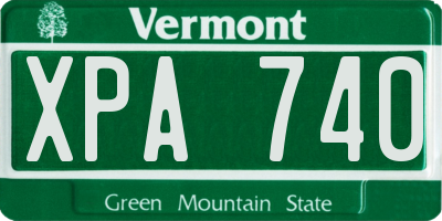 VT license plate XPA740