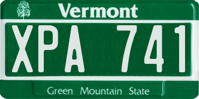 VT license plate XPA741