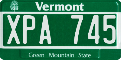 VT license plate XPA745