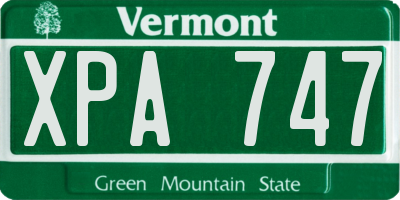 VT license plate XPA747