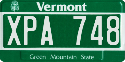 VT license plate XPA748