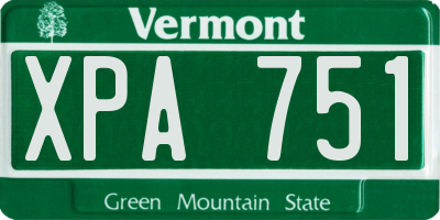 VT license plate XPA751