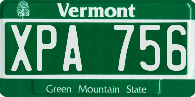 VT license plate XPA756