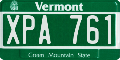 VT license plate XPA761