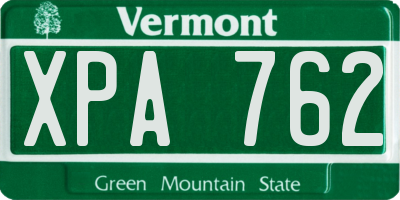 VT license plate XPA762
