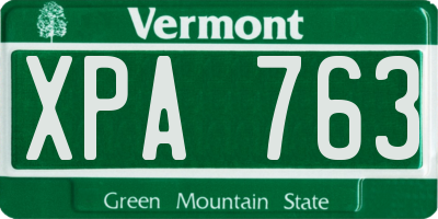 VT license plate XPA763