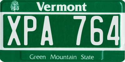 VT license plate XPA764