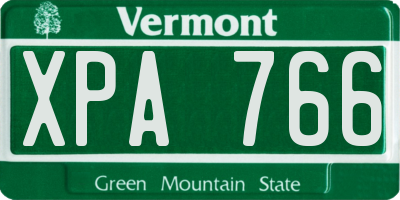 VT license plate XPA766