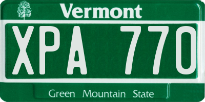 VT license plate XPA770