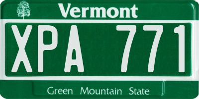 VT license plate XPA771