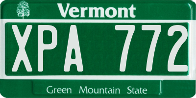 VT license plate XPA772