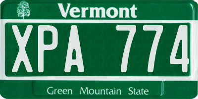VT license plate XPA774